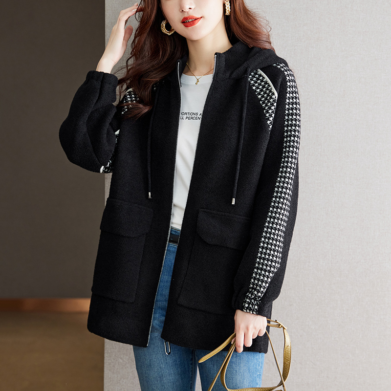 高级感女装连帽外套2025年新款宽松休闲上衣时髦时尚开衫洋气外搭