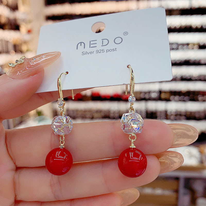 铜合金耳饰 韩版气质百搭长款耳环耳钩设计感网红轻奢耳环耳饰