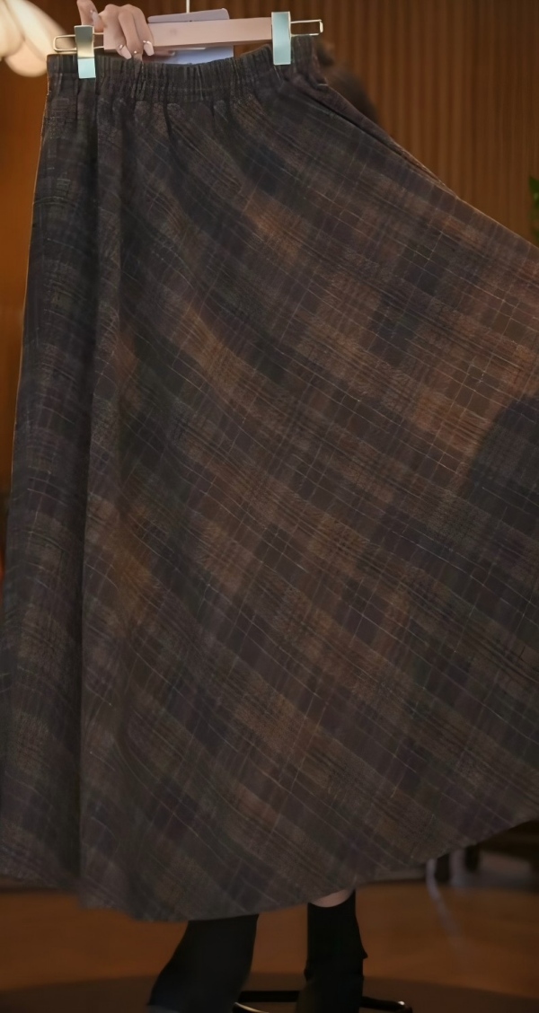 MJ144-2  秋冬季新款时尚百搭气质显瘦小众半身裙A字大摆裙