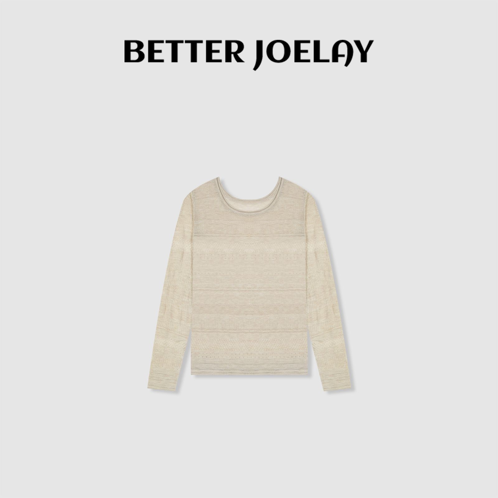 BETTER JOELAY-【文艺疏影】羊毛时尚百搭简约T恤长袖潮流WS92258