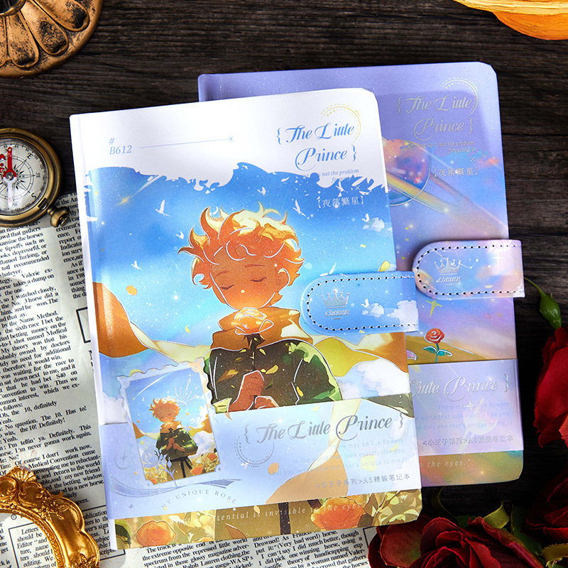 立体磁扣本颜值全彩页学生笔记本卡通插画手账本日记本