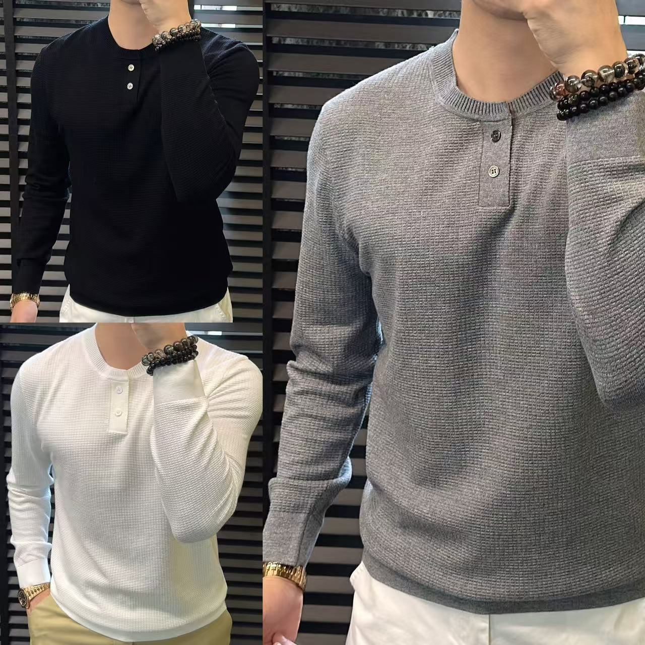 東•Dongzi 长袖针织衫毛衣圆领时尚休闲秋季新品606