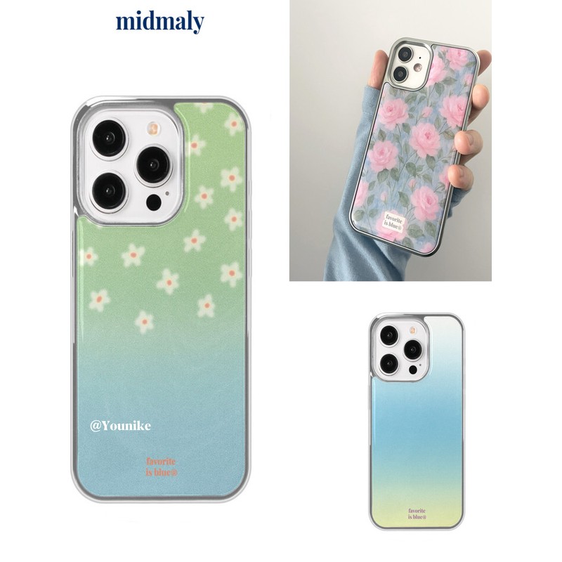 新款韩系渐变碎花适用苹果16小米15荣耀14华为vivo滴胶手机壳12