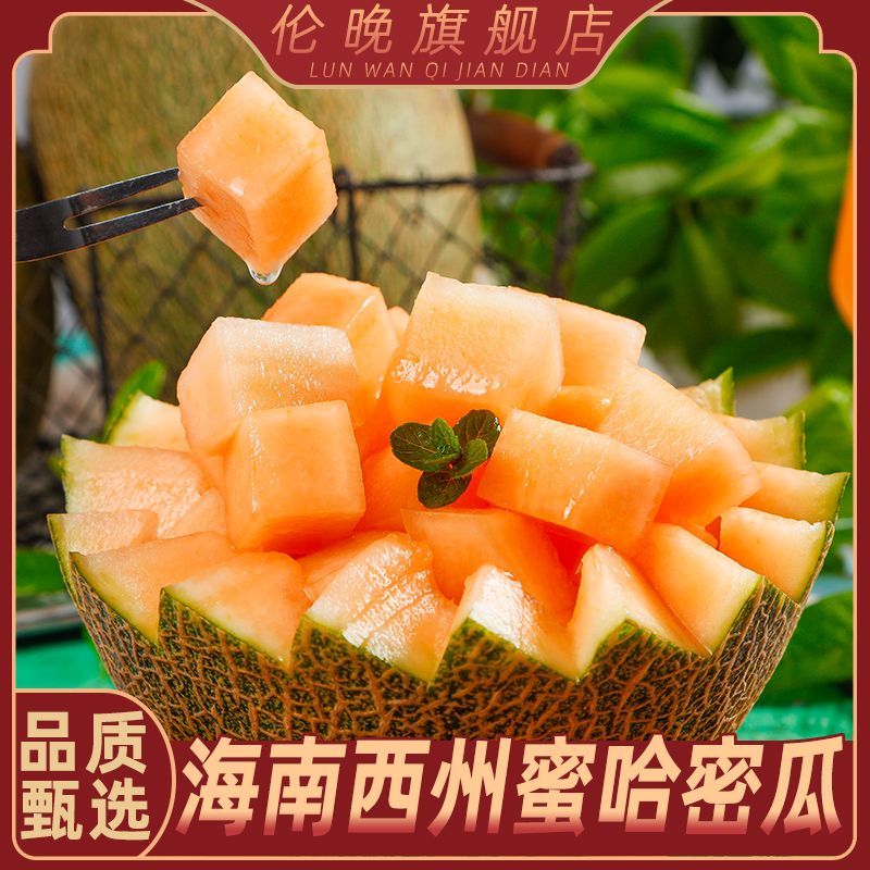 海南西州蜜哈密瓜新甜多汁当季新鲜水果 净重4.5/8.5斤D