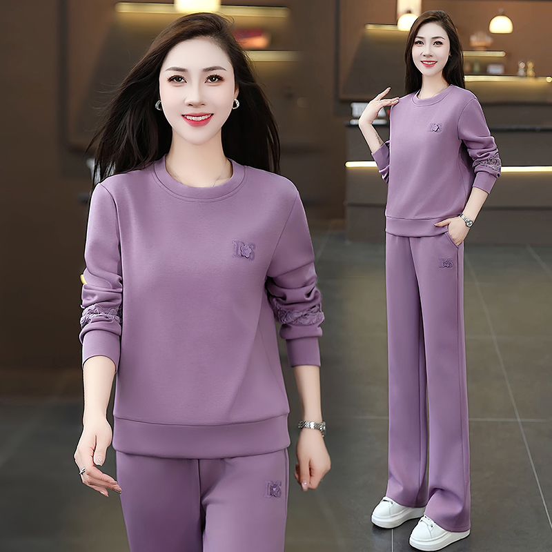 拉夏贝尔休闲时尚套装女春秋2025早秋新款洋气减龄高级感两件套