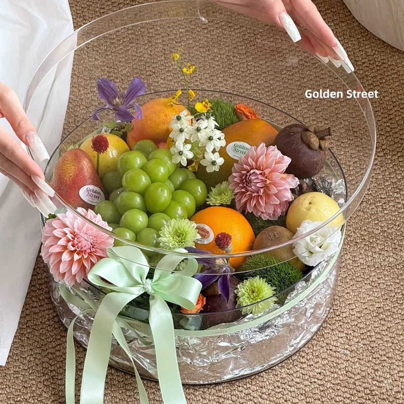 防水高透圆形亚克力圆形礼盒水果插花盒创意DIY材料花艺用品资材