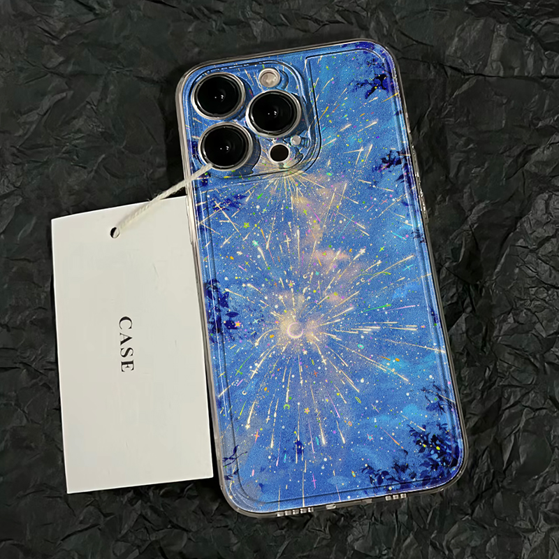 星月烟花苹果16手机壳可爱小米华为三星OPPO魅族vivo适用一加真我