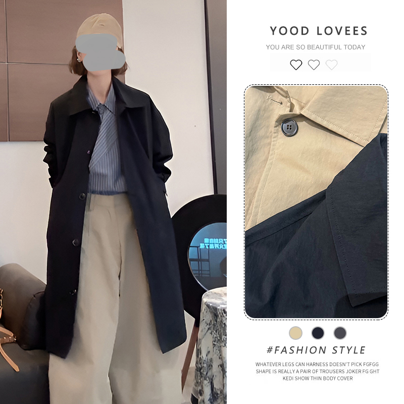 设计感卡其色风衣女款2025春秋新款高级感小个子复古气质显瘦大衣