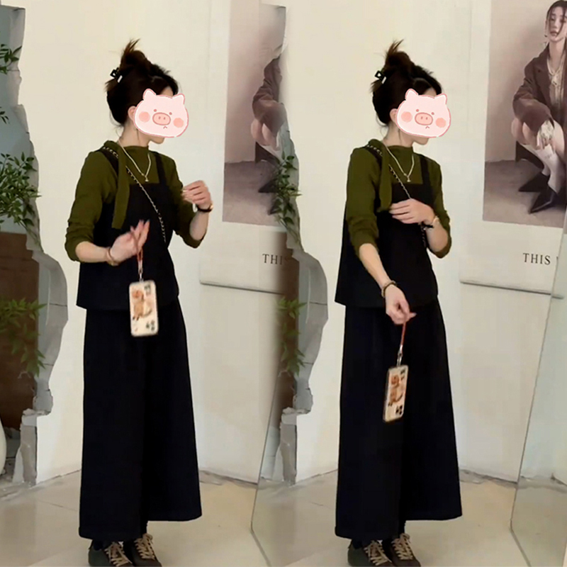 秋季套装2025新款女设计感韩系显瘦长袖上衣背心百搭休闲裤三件套