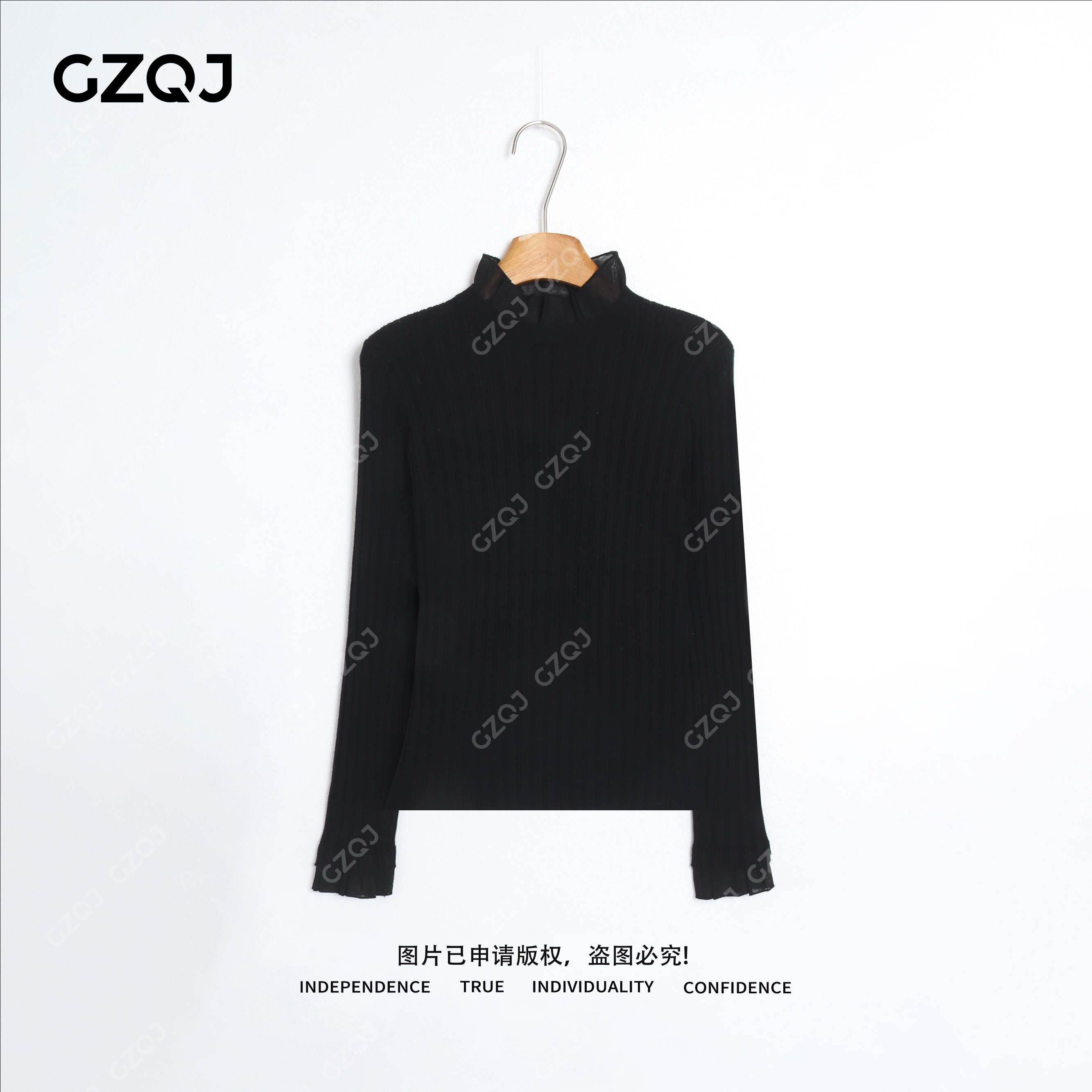 老琴私服【诺曼底暖阳】羊毛时尚显瘦拼接长袖打底针织衫女冬款 136