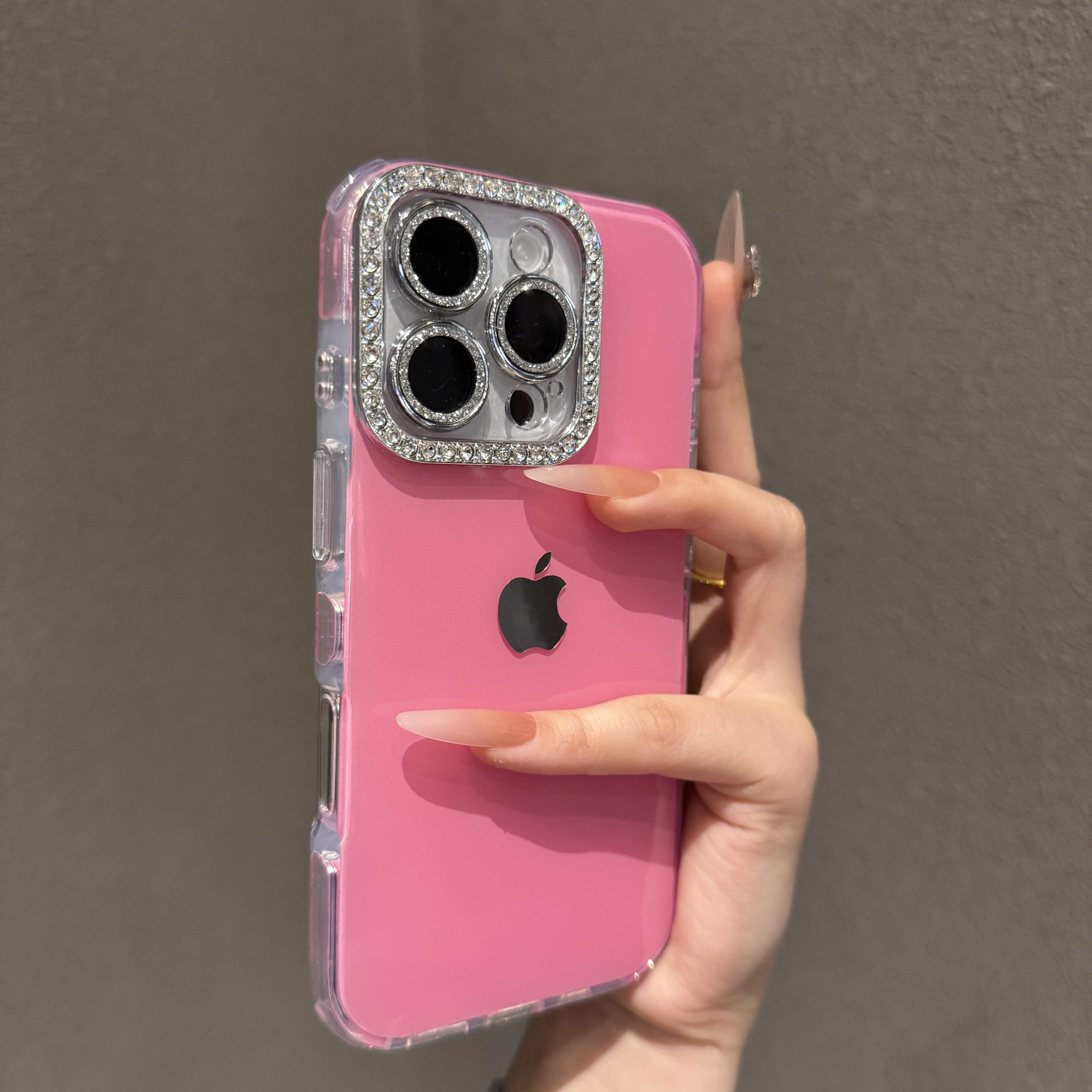 镶钻果冻纯色适用苹果16promax手机壳小众iPhone15高级14新款13女