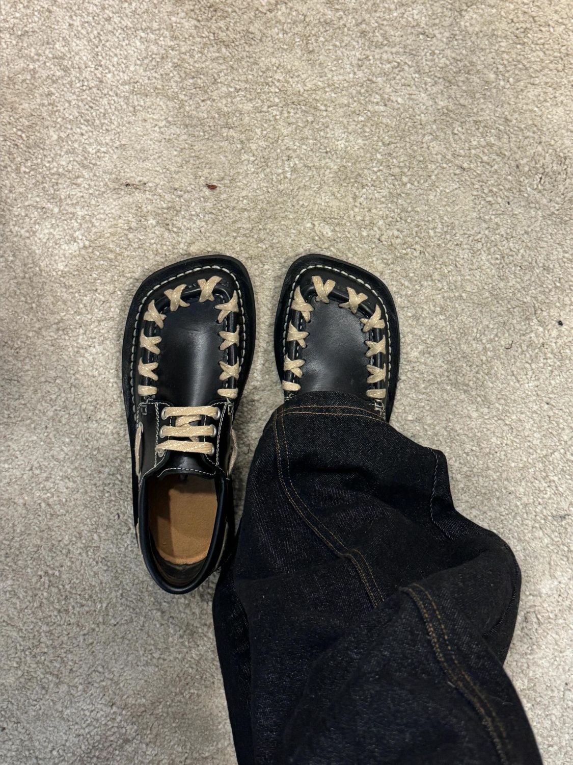 男女款休闲德比鞋潮款方头英伦风皮鞋通勤小众编织设计复古乐福鞋