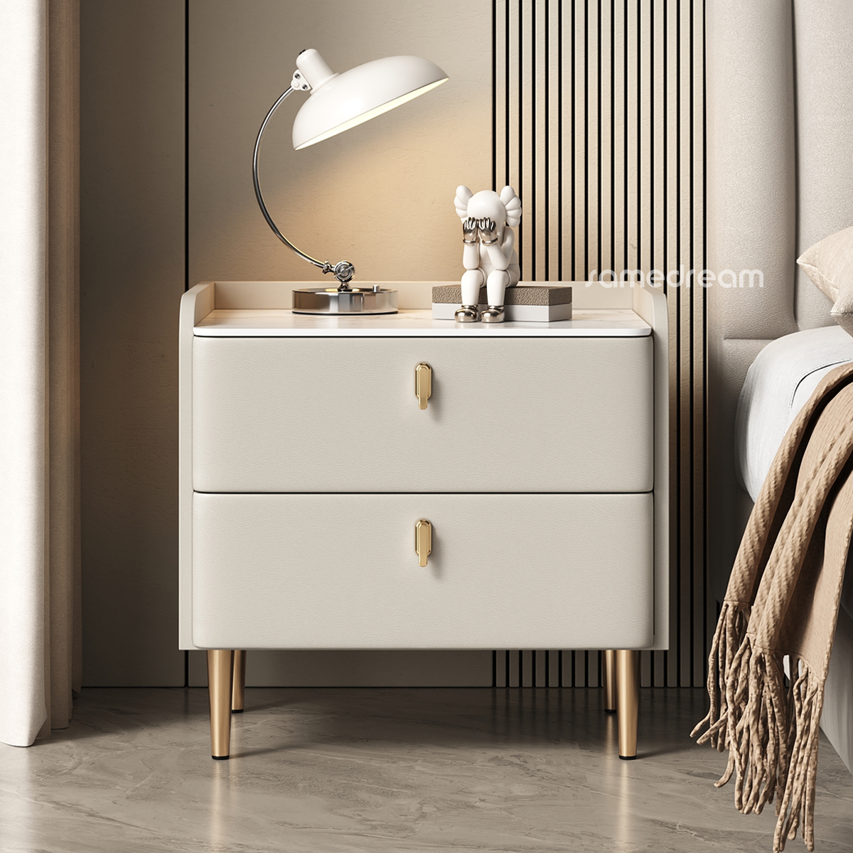 实木床头柜家用卧室2025新款轻奢高级感现代简约小型床边收纳柜子