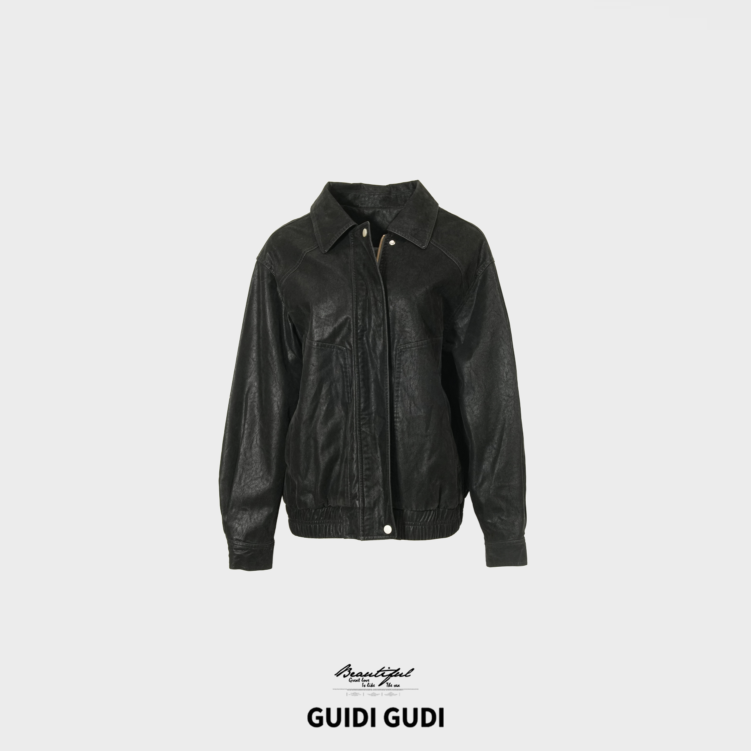 GUIDI GUDI【复古日志】帅气复古皮衣外套/黄加蓝