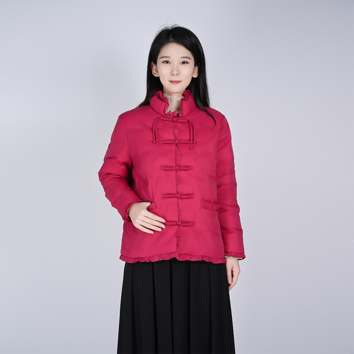 【白鸭绒】2025新款中国风保暖羽时尚立体剪裁女羽绒服WH050078713