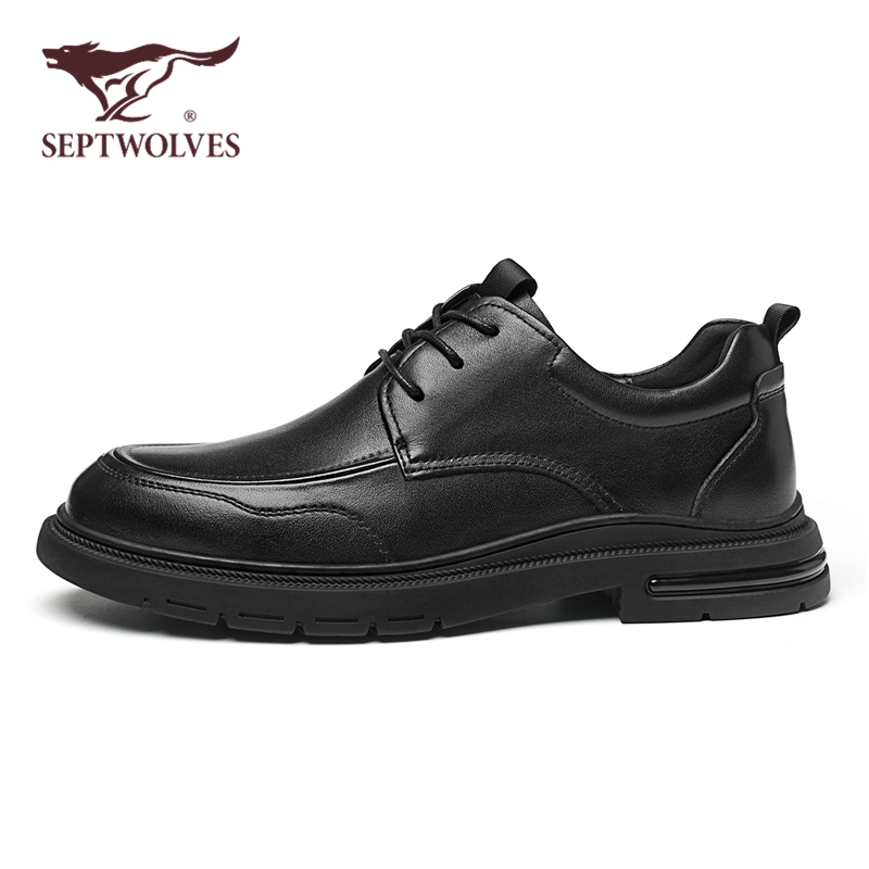 七匹狼商务休闲皮鞋男款2025新款秋季真皮男鞋舒适轻便中年爸爸鞋