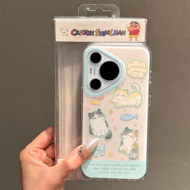 可爱猫咪适用苹果16promax手机壳可爱华为mate70卡通VIVOx200高端