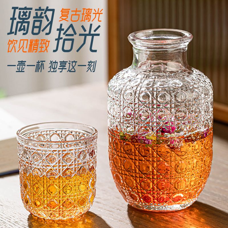 【一壶一杯】乐唯诗 乐清 高颜值钻纹玻璃冷水壶 家用夏季壶 凉水壶