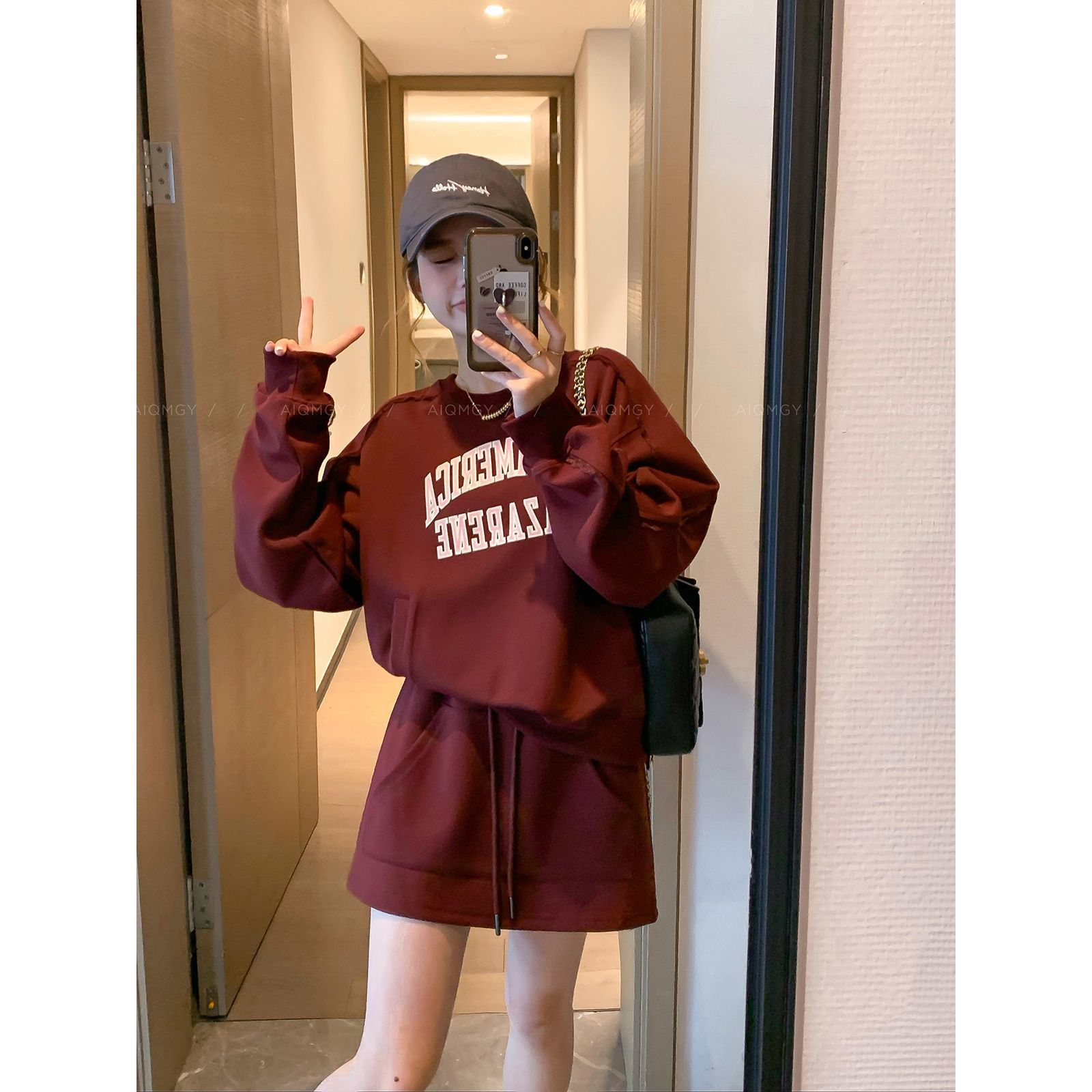 新店开业卫衣春秋休闲宽松韩版小个子美式长袖印花百搭复古小众运