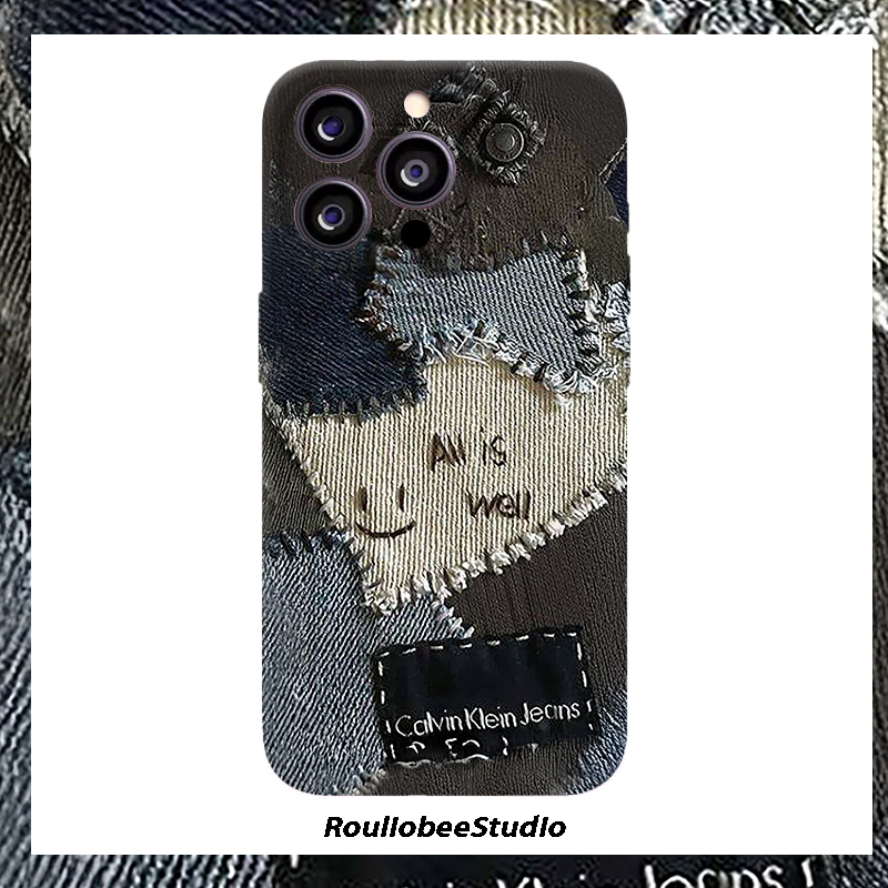 拼接牛仔印花适用苹果17/16菲林手机壳iPhone15p华为oppo小米vivo