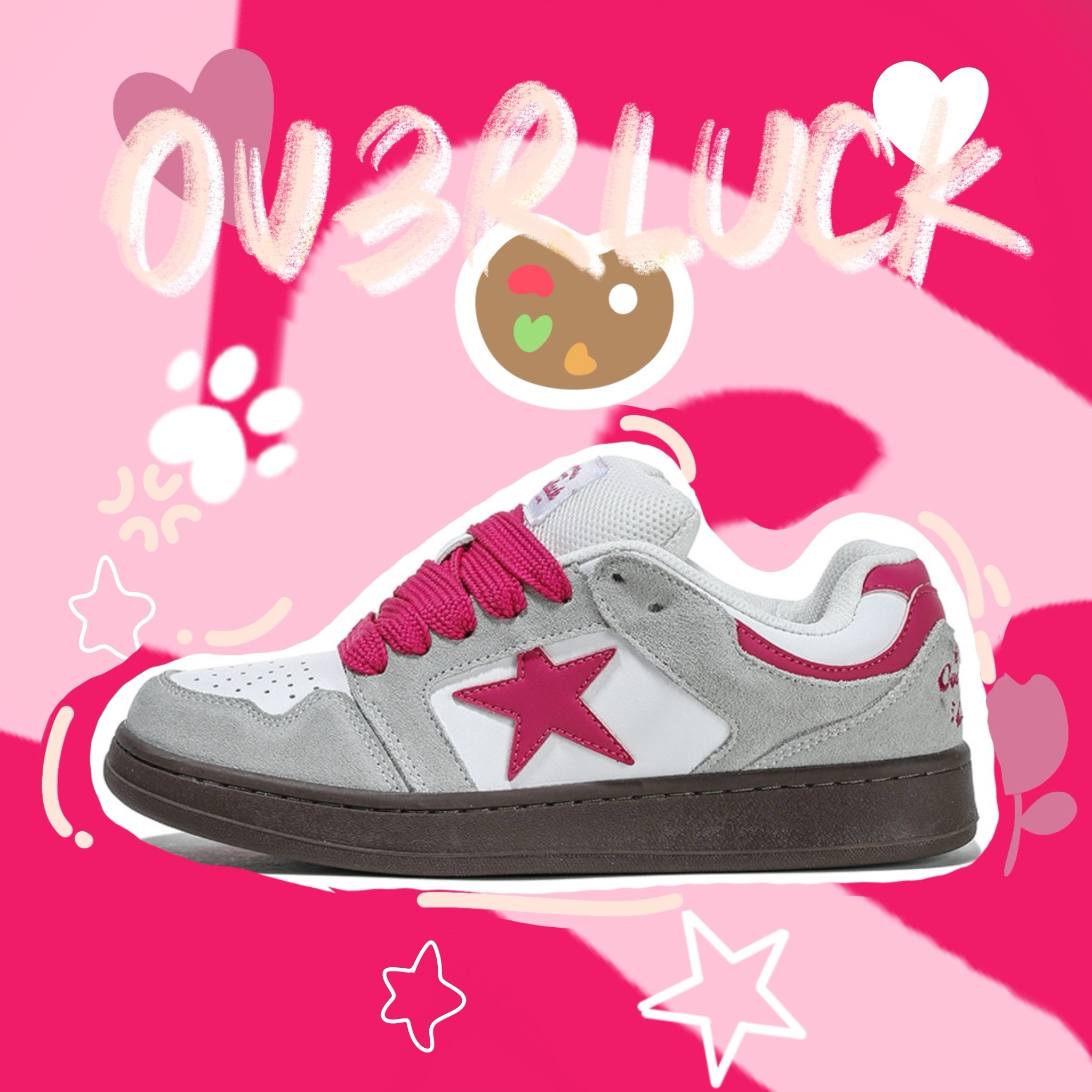 OVERLUCK原创秋季女款学生百搭透气低帮增高复古时尚拼色潮流板鞋