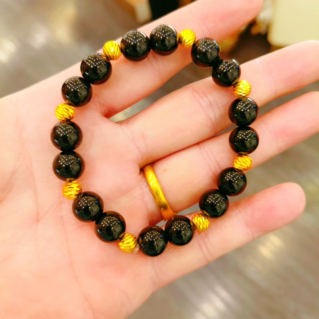 铜合金手链 قولداتۇقۇلغانمارجان民族风格黑色素圈金色手链手饰