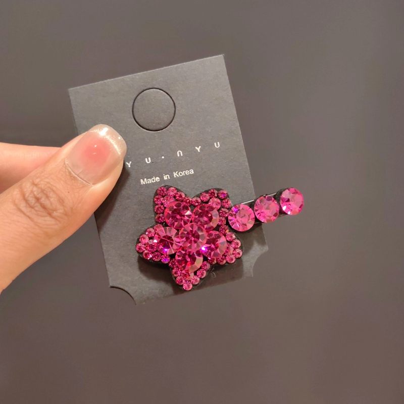 韩版施家钻鸭嘴夹网红款碎发夹可爱侧边夹碎发夹时尚发卡满钻发饰