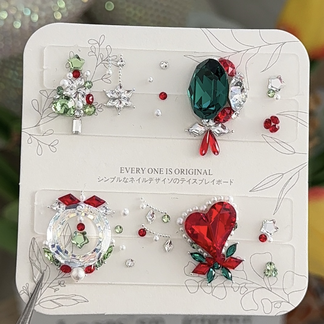 “狂欢圣诞”美甲施华洛材料包 鸽子蛋14*10