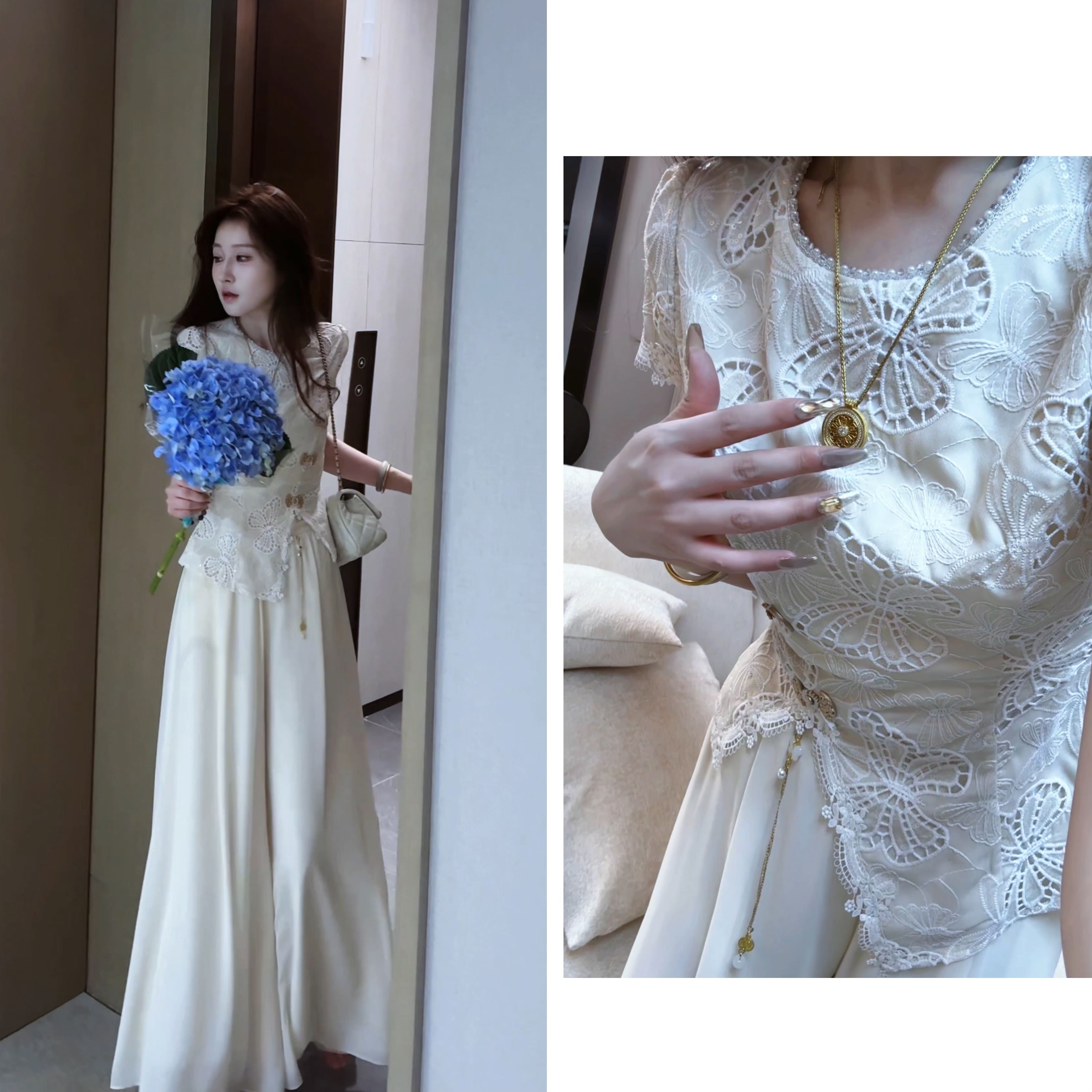 【婷婷】《星河灿烂》国风蕾丝裤装套装 TTY2SX537【Q】
