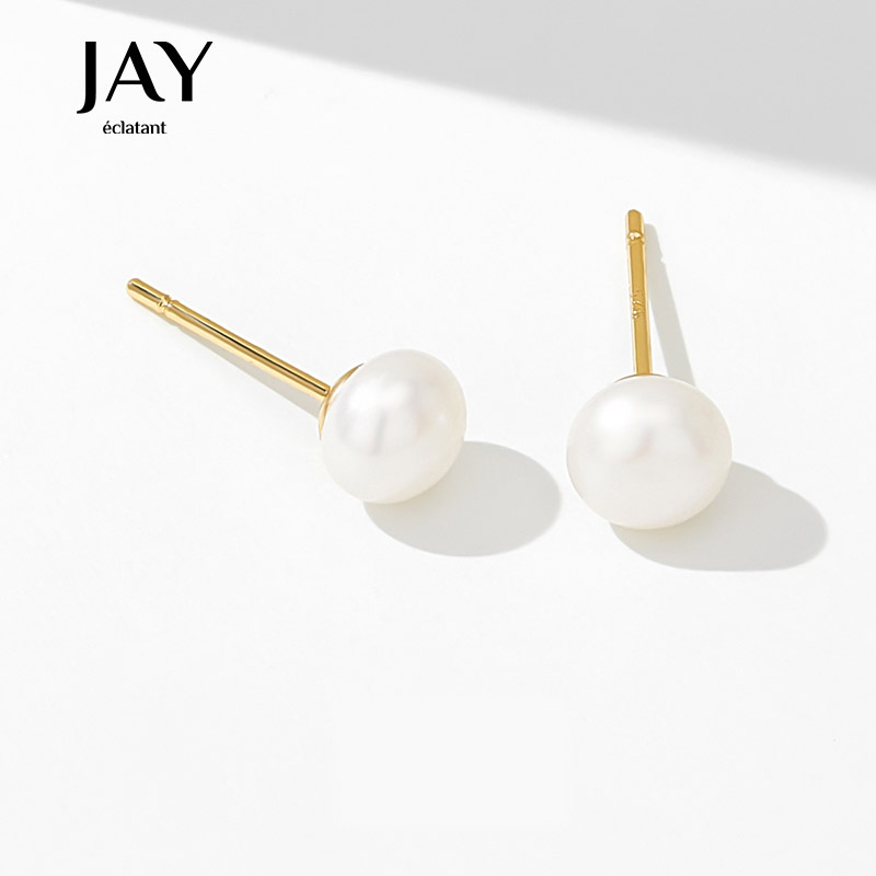 淡水极简珍珠耳钉S925银针耳饰轻奢日常耳环2025新款爆款高级感女