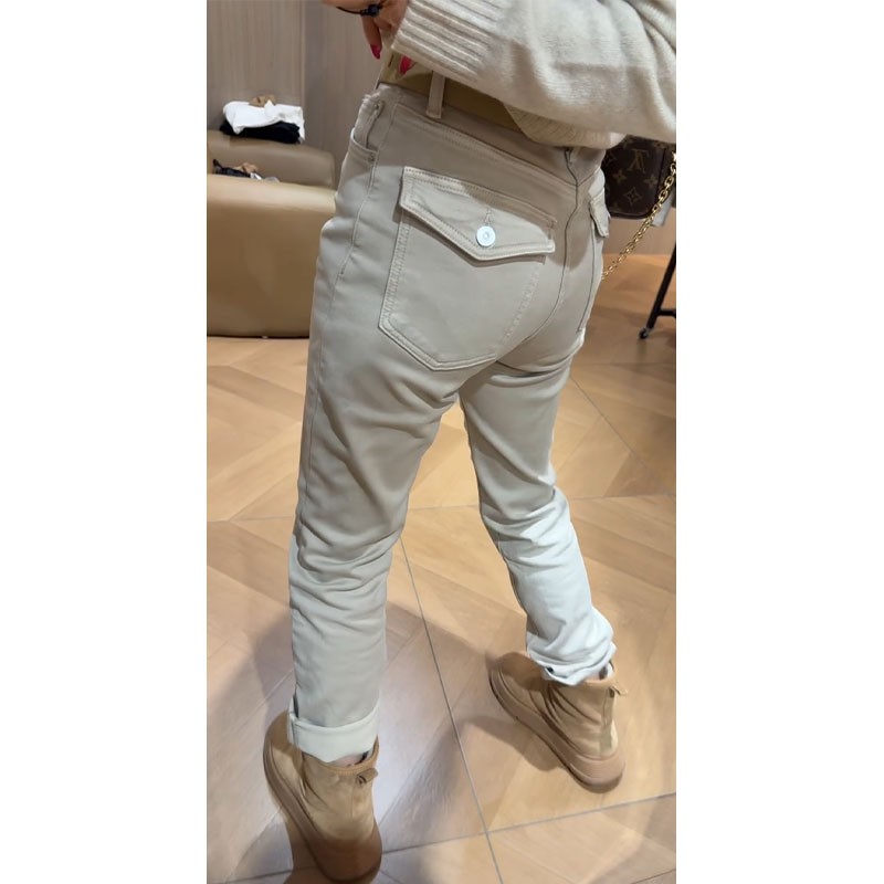 窄版直筒牛仔裤女2025年秋冬季新款大码加绒加厚高腰弹力拖地长裤