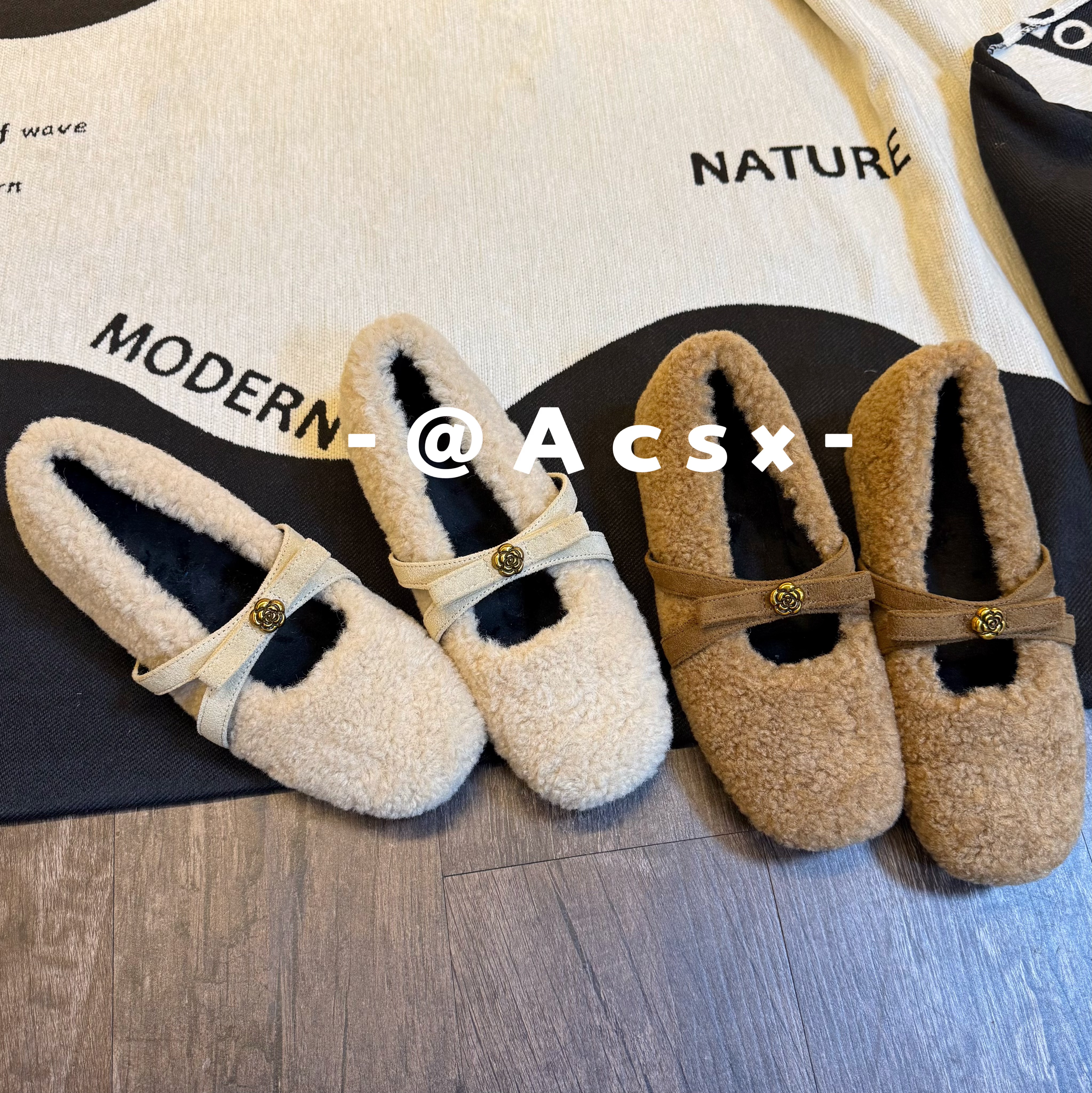 【阿茶】温柔毛毛~跟高3.5CM /2025秋冬新款加绒加厚芭蕾鞋毛毛鞋女