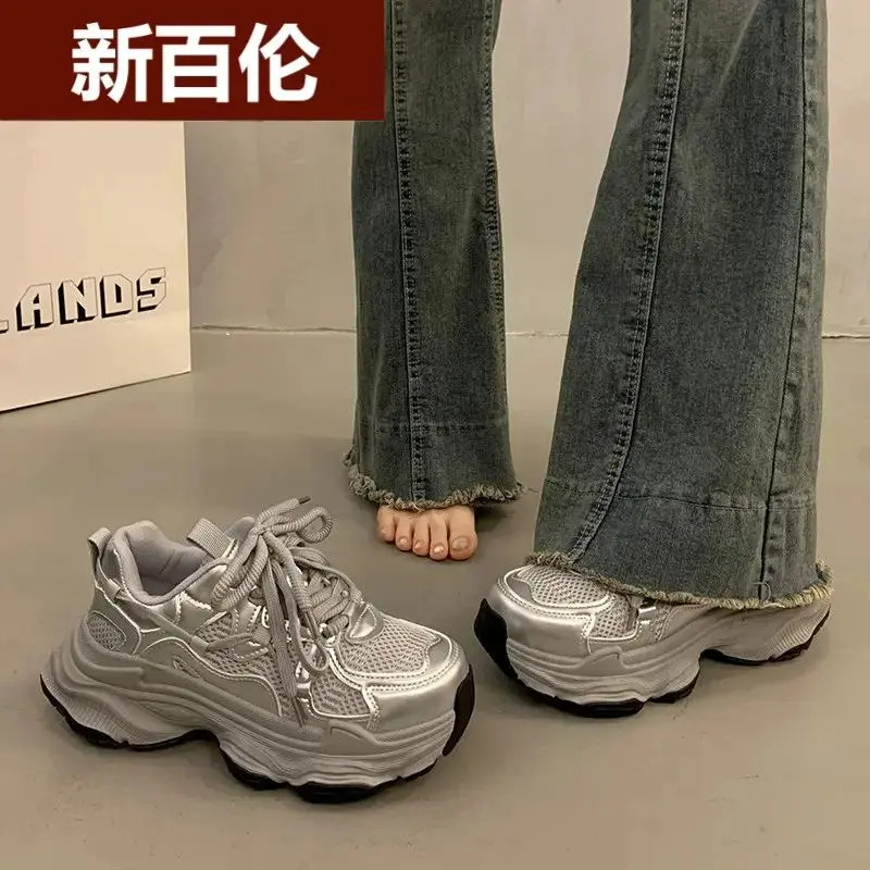 新百伦NEWBOLUNE爆款松糕厚底老爹鞋女秋冬加绒小个子增高2025款