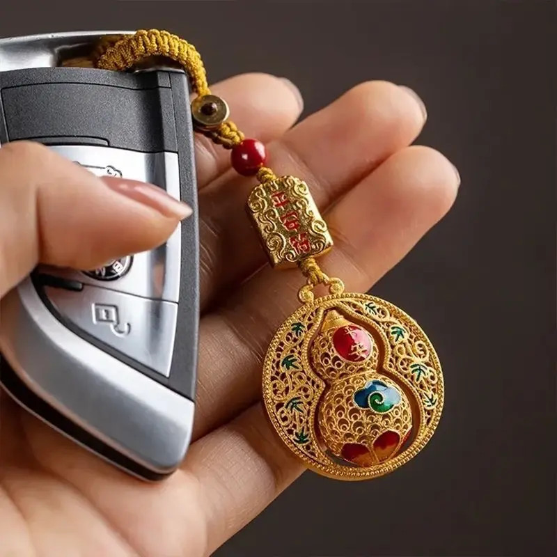 【买一送一到手两套】2025新款创意金色平安医护夜班平安葫芦钥匙扣