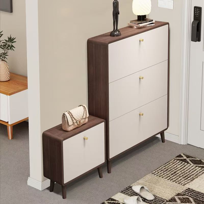 北欧鞋柜家用门口实木鞋架楼道口进门入户收纳简易储物柜入户门口