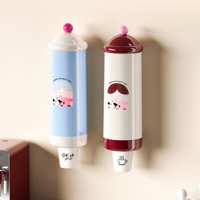 多巴胺城堡取杯器家用壁挂纸杯收纳盒防尘颜值便捷取杯饮用取杯器