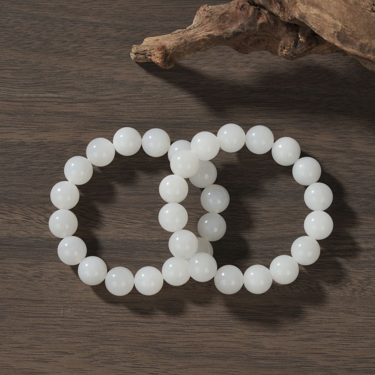 【云上叙】和田玉圆珠单圈手串-约12mm多样性发一件 V8393-K（商城）