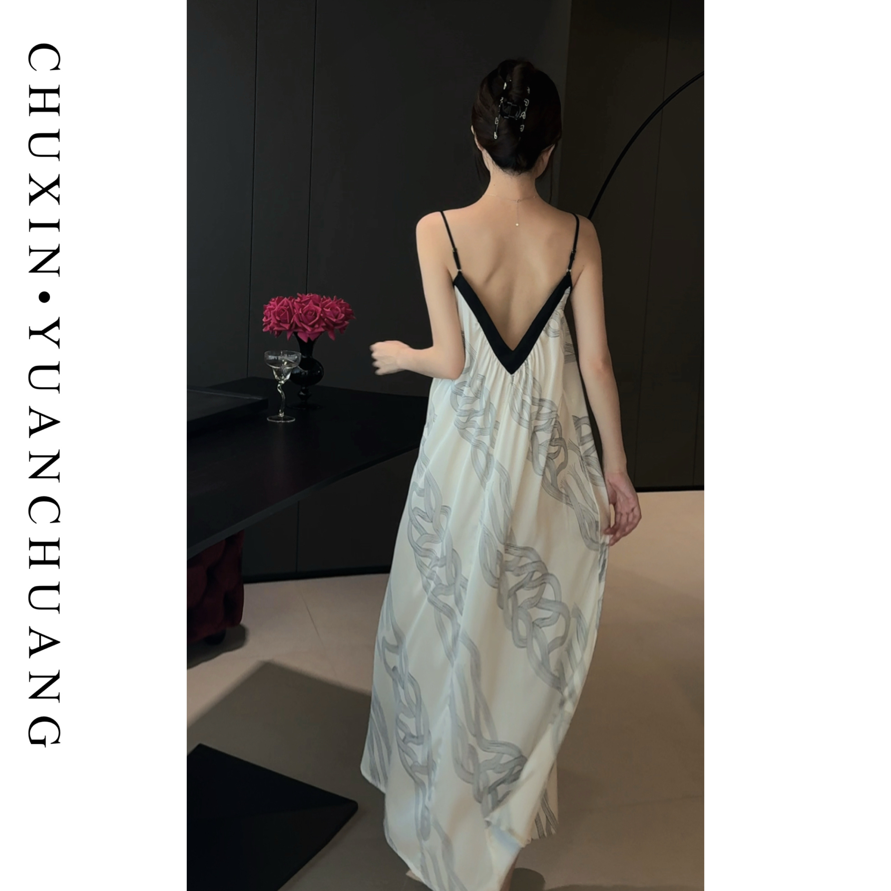 【云间诗】印花高级感美背睡裙女显瘦可外穿睡裙