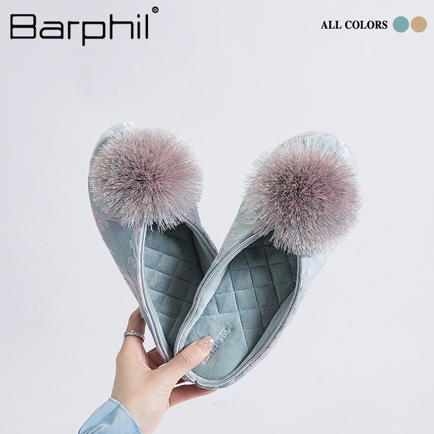 Barphil拖鞋女2025新款秋冬季室内家居防滑新中式包头月子鞋静音