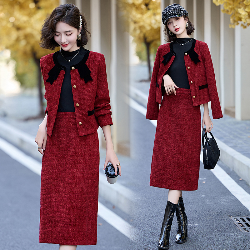 INS风老钱风法式森系时尚套装静奢风轻熟风千金风小香风显瘦气质