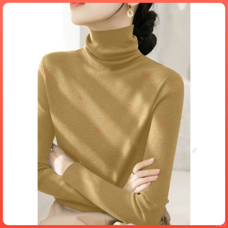 高级2420灰堆堆领大衣打底上衣外套内搭长袖针织衫女秋季新款毛衣