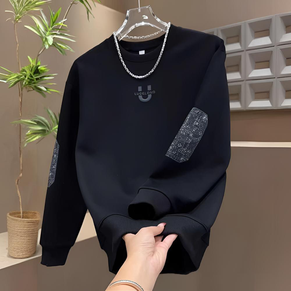 男士秋冬季新款字母印花韩版加绒加厚痞帅圆领长袖休闲时尚卫衣男