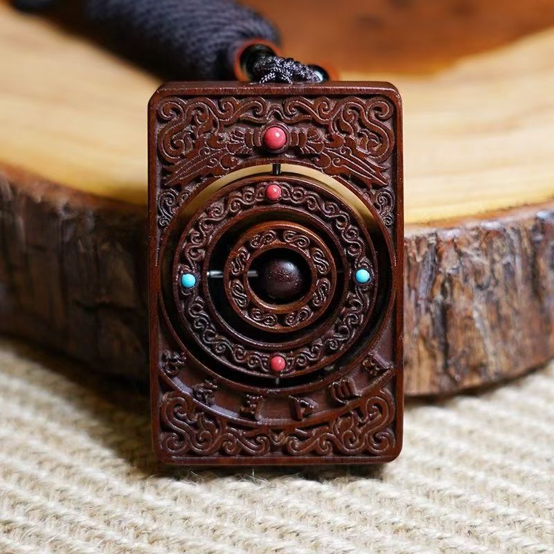 枣木挂件天然雷击木吊牌时来运转令牌木雕 雕刻挂件 无事平安牌