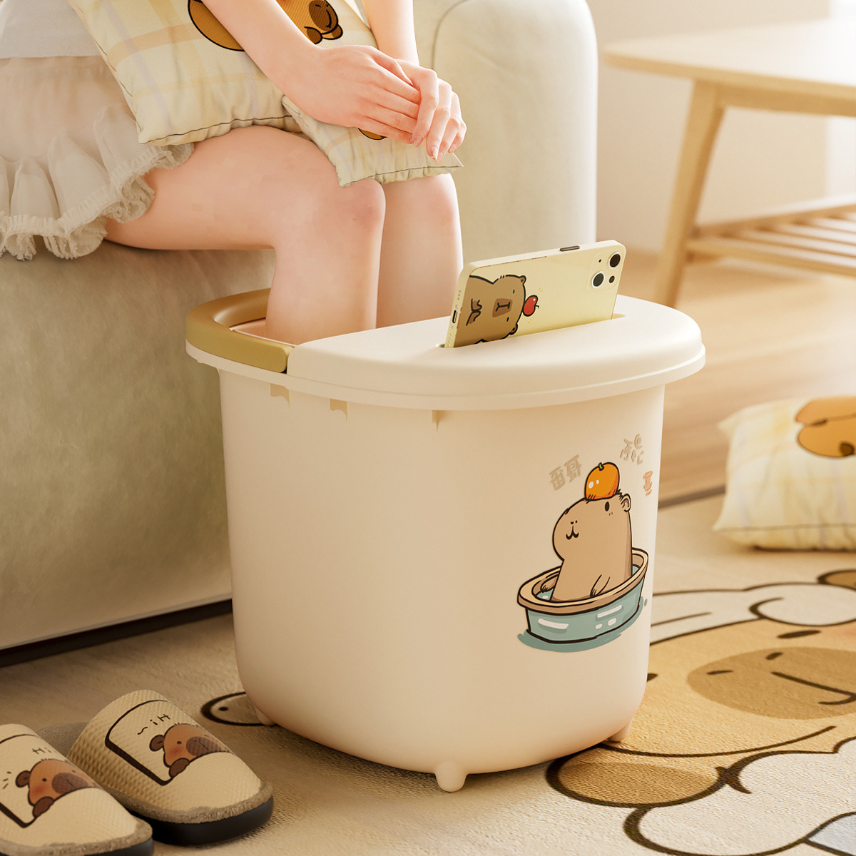 养生泡桶家用加高加深按摩洗桶加厚过膝大号足浴盆保温洗盆