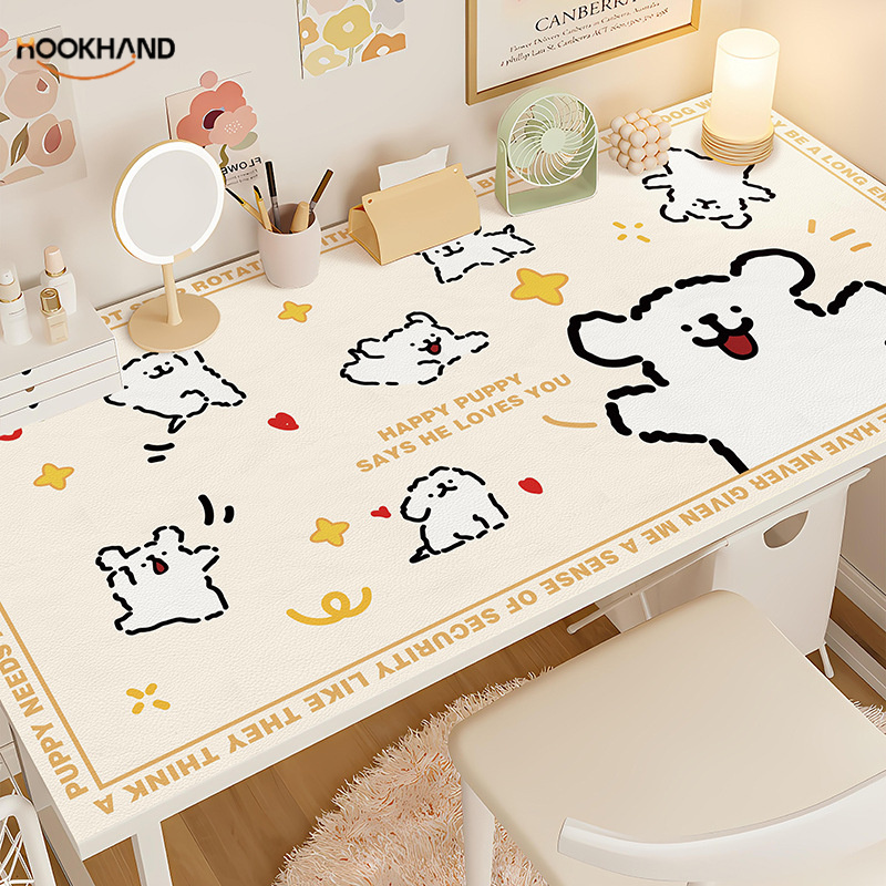 线条小狗写字台书桌桌垫宿舍学生学习工位工作办公防水可擦防近视
