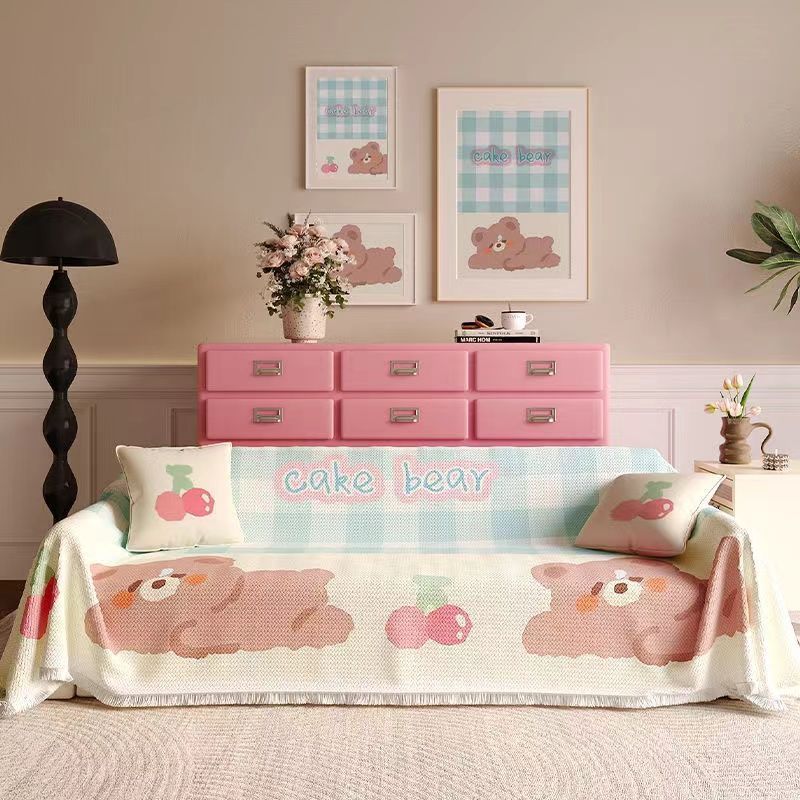 简约华夫格沙发盖布全包全盖沙发垫防猫抓沙发巾防滑四季通用盖毯