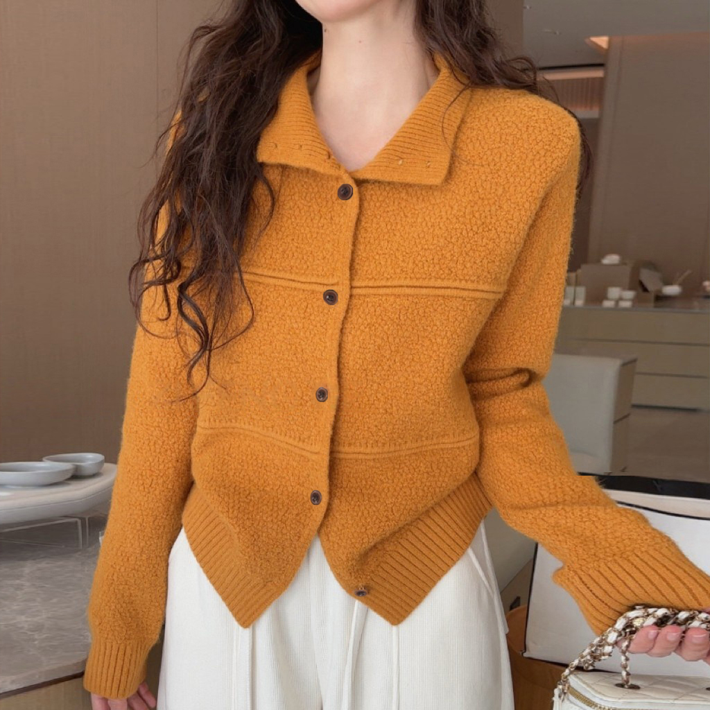 3442秋冬设计感立领宽松显瘦气质显白软糯质感针织毛衣套头