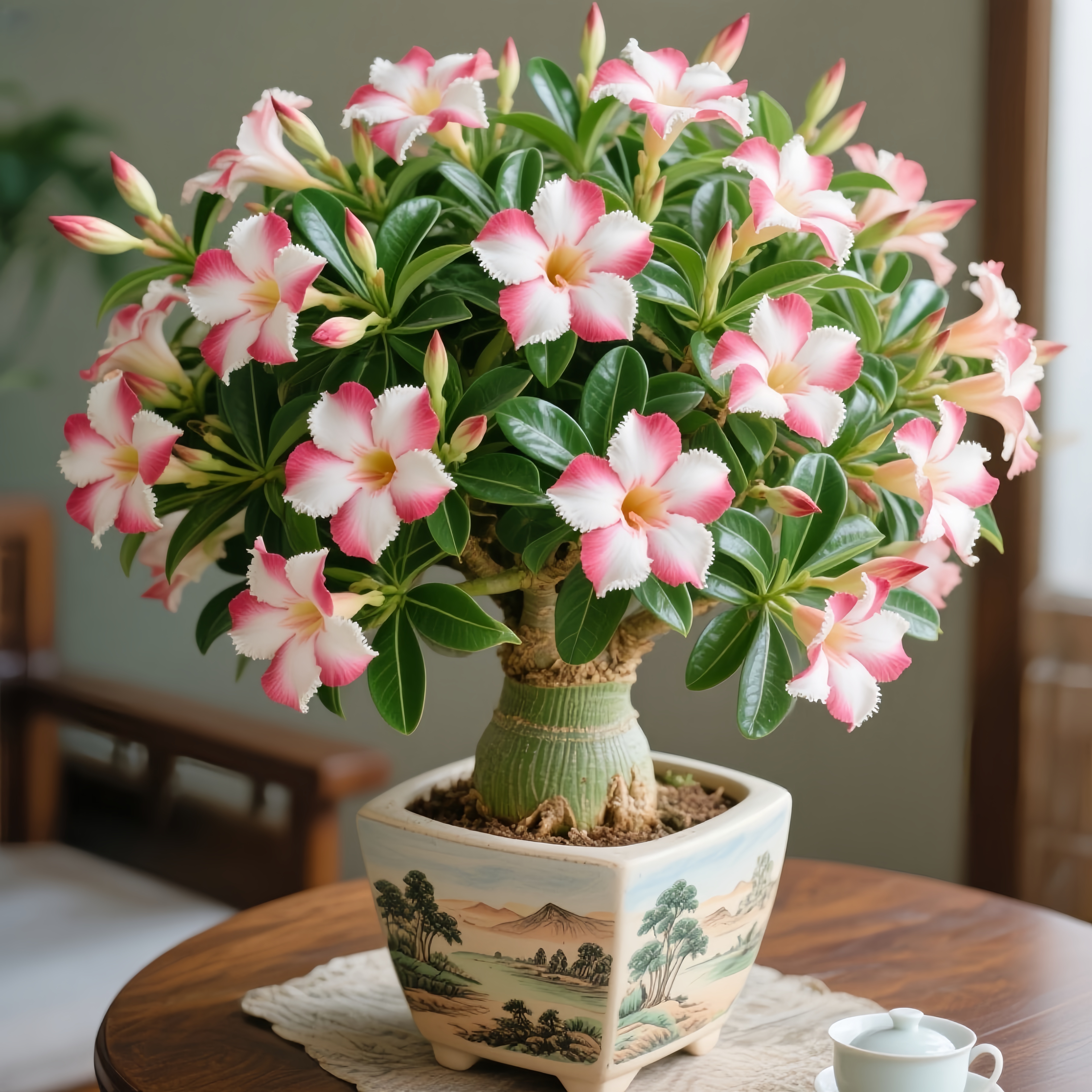 【夏季优选】沙漠玫瑰盆栽室内室外耐旱热四季开花阳台庭院花卉绿植