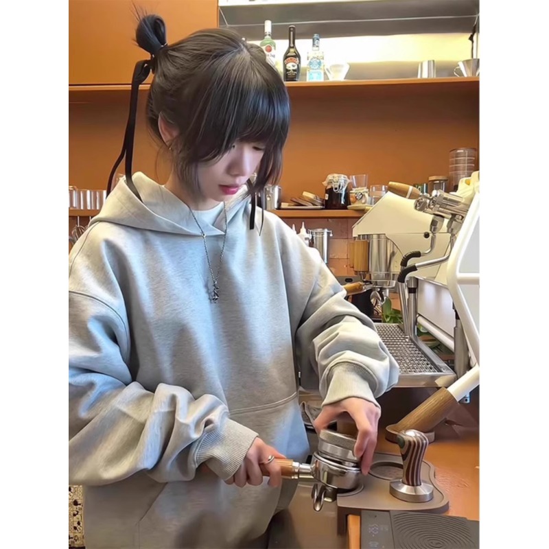 重磅卫衣男春秋季新款oversize黑色高街外套美式潮牌高级感连帽衫