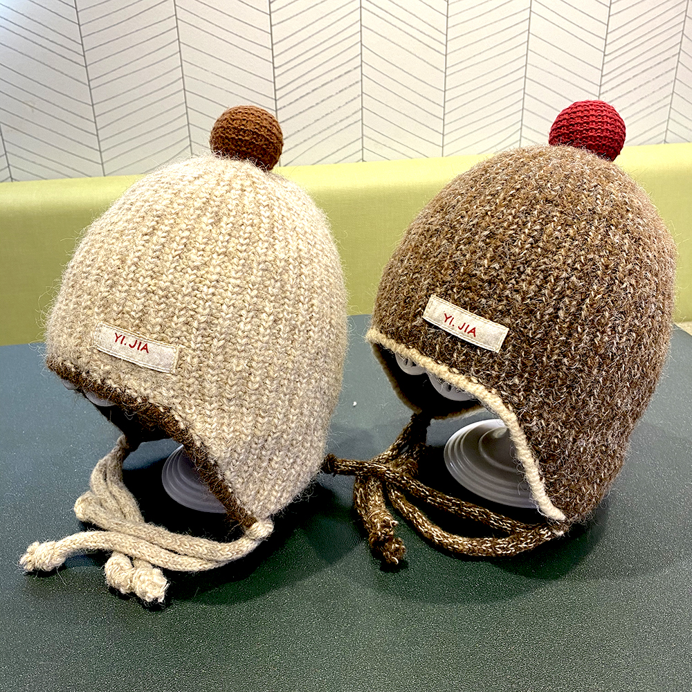 儿童帽子韩版洋气加厚保暖护耳针织帽宝宝防风套头帽男女童毛线帽